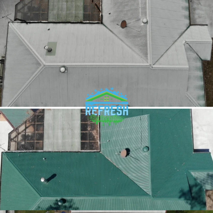 body corporate roof painter in Brisbane before andafter photos